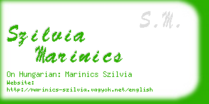 szilvia marinics business card